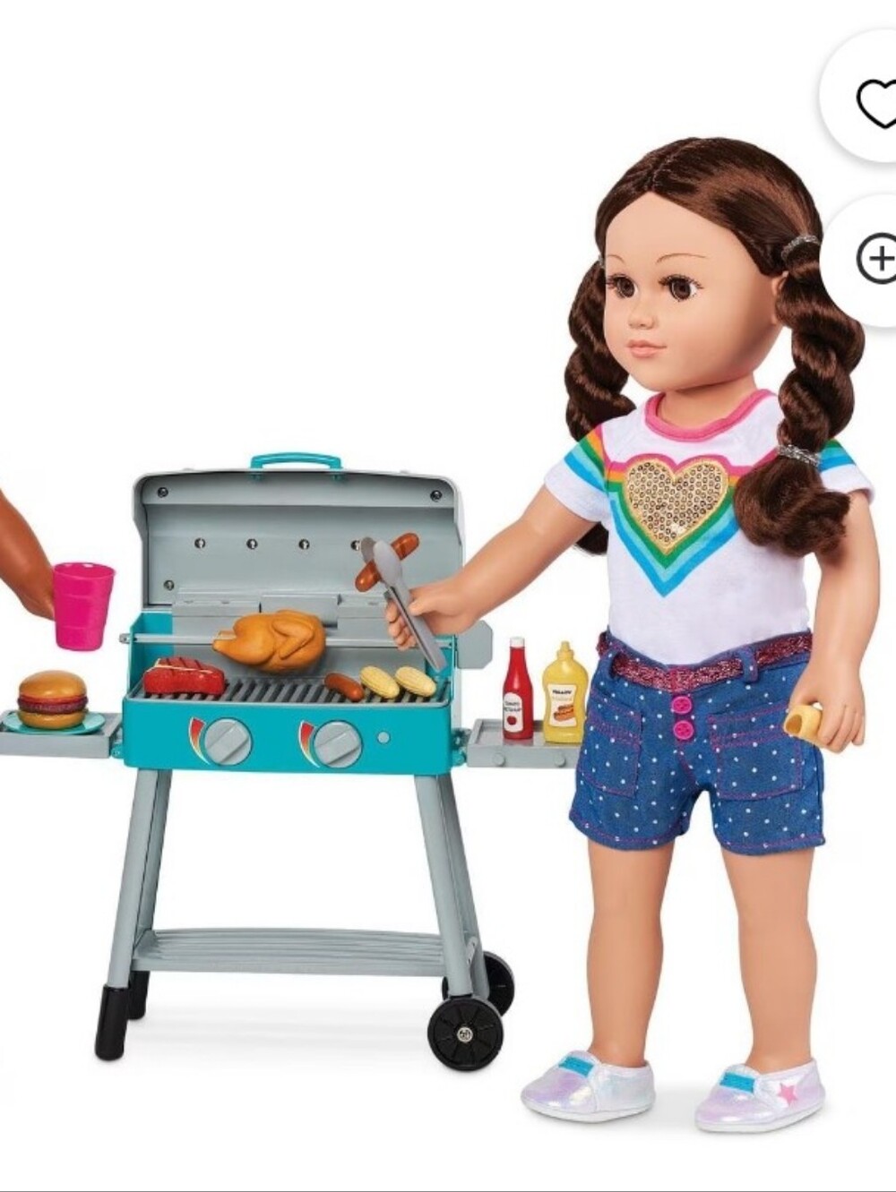 American Girl My Life BBQ Grill For 18 " Dolls TESTED Blue Play Pool Assessories